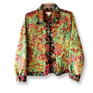 Quilted Floral Jacket Christopher & Banks, Vintage, S. M